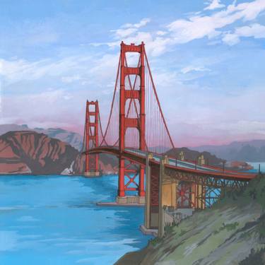 375x375 The Golden Gate Bridge, San Francisco Painting By Jonathan Chapman