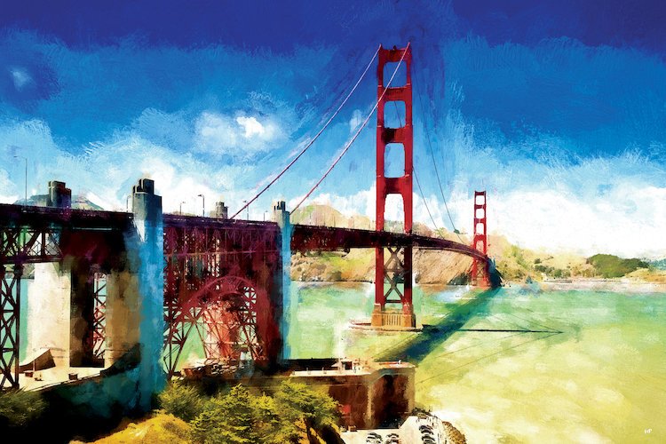 750x500 East Urban Home Paintography Series The Golden Gate Bridge