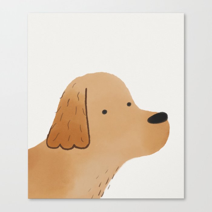 700x700 Golden Retriever Watercolor Illustration Canvas Print By