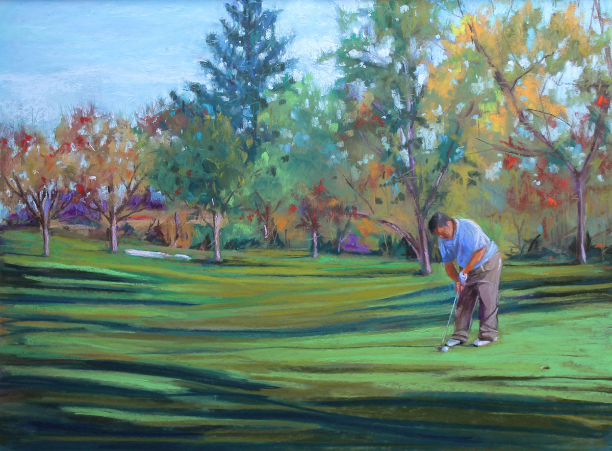 1200x885 Late Summer Golf Anne Santoleri Whalon Watercolor And Pastel