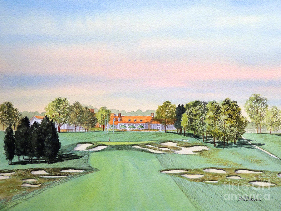 900x675 Bethpage State Park Golf Course 18th Hole Painting By Bill Holkham
