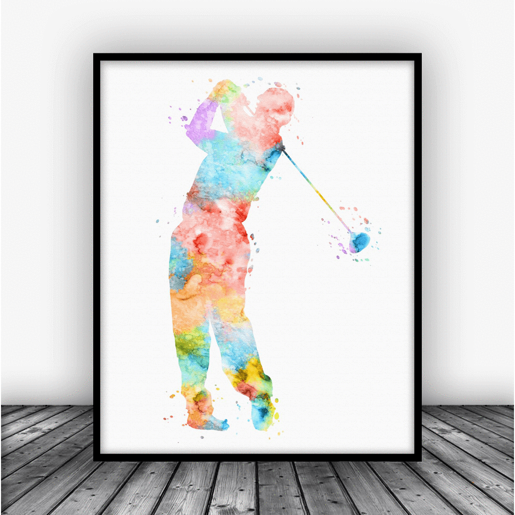 1024x1024 Golf Player Art Print Poster