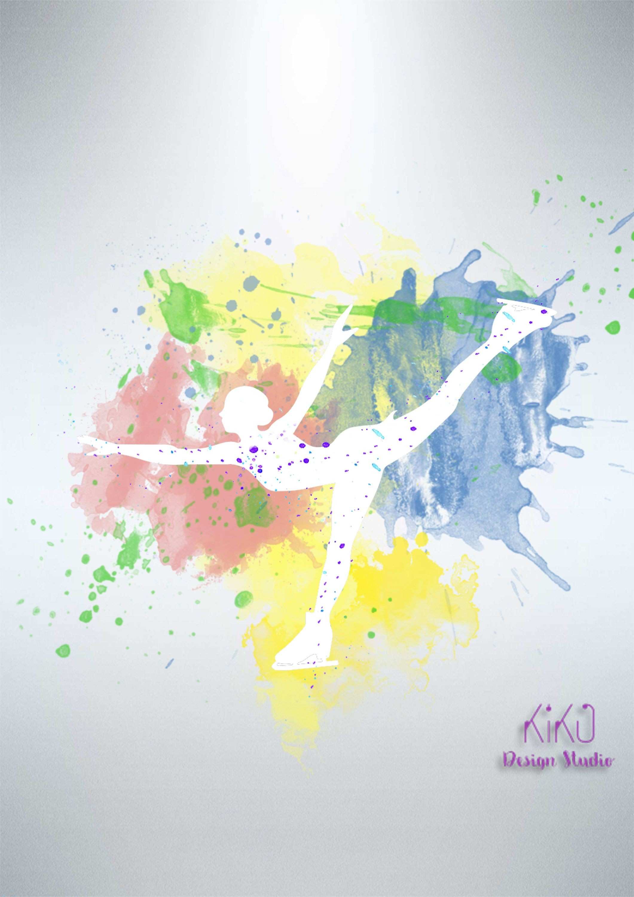 2121x3000 Golf Wall Decor New Figure Ice Skate Watercolor Wall Art Art Print