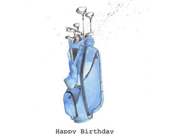 340x270 Watercolor Golf Card Etsy