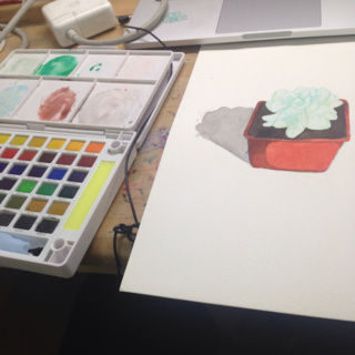 320x320 Wip Of A Watercolour Succulent, On Arches Paper. Amazingly Good