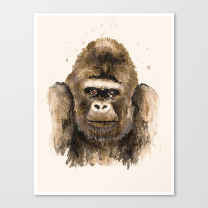 700x700 Respect Portrait Of A Silver Back Gorilla, Handmade Watercolor