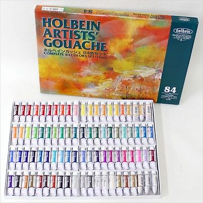 400x400 New Holbein Artists Gouache Opaque Watercolor 84 Colors Set 15ml