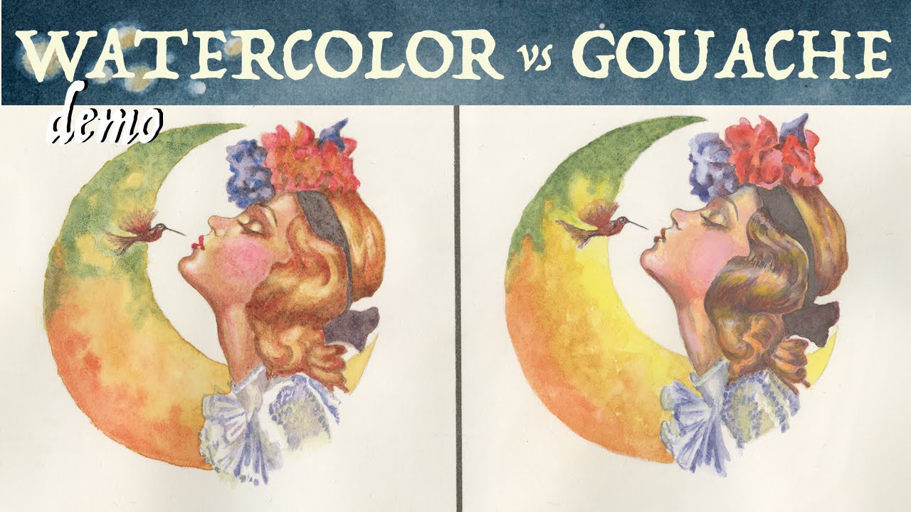 1280x720 Watercolor Vs Gouache Painting (With Grisaille)