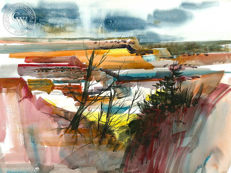 800x598 The Grand Canyon, A California Watercolor Painting By Tom Fong