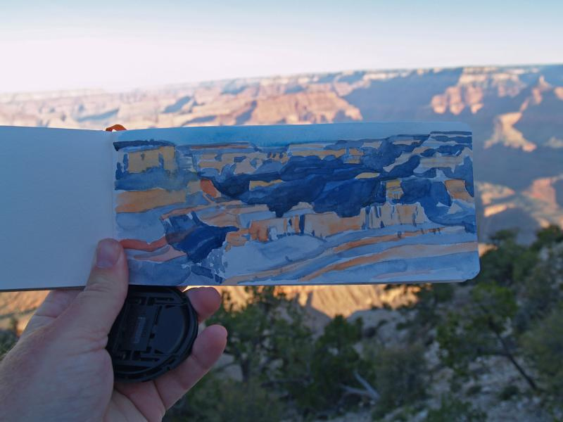 800x600 Grand Canyon Watercolor Yavapai Point Paul Heaston