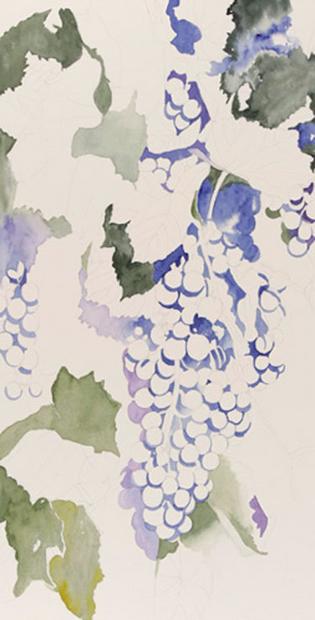 315x620 Watercolor Painting Demonstration Of Grapes On The Vine By Artist