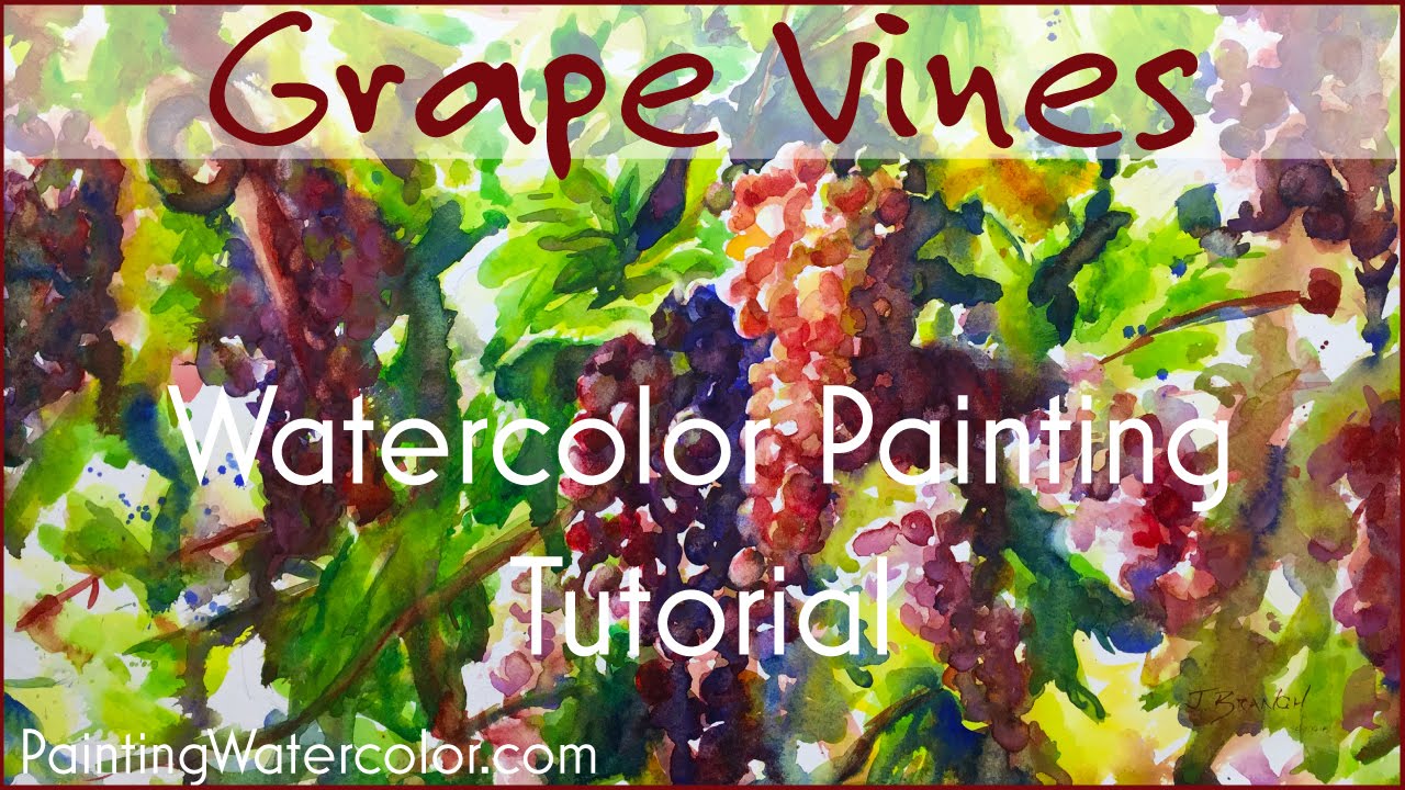 1280x720 Watercolor Painting Tutorial, Vineyard