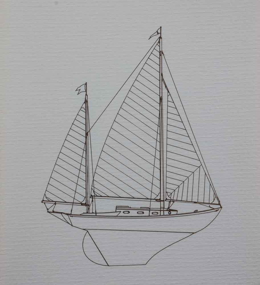 913x1000 Burnett, Color Your Own Yacht Illustrations On Watercolor Paper
