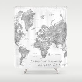 264x264 Gray Watercolor Shower Curtains Society6