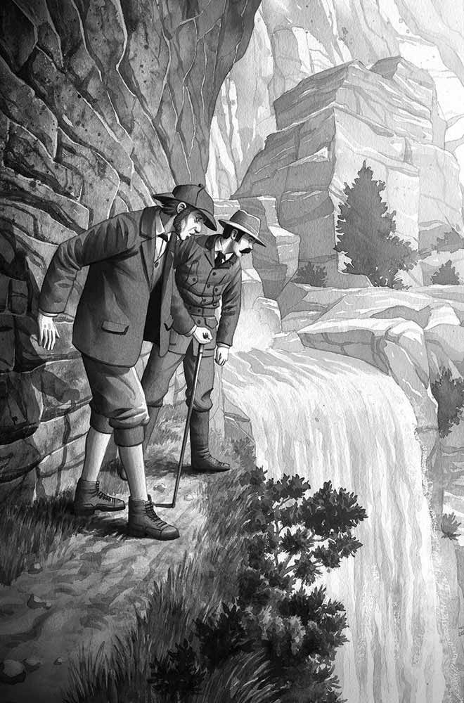 660x1000 Sherlock Holmes Book Reichenbach Falls Black And White Grayscale
