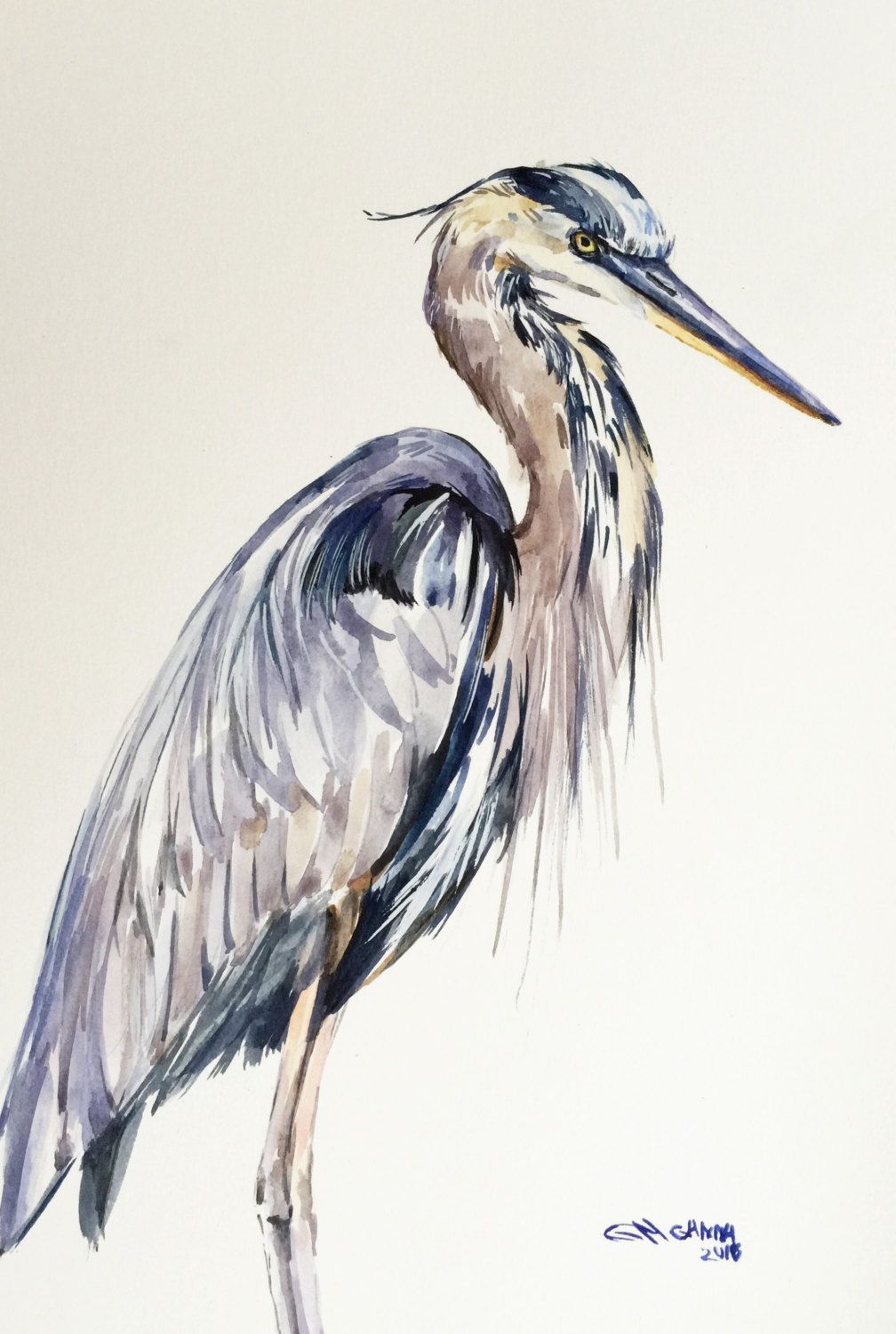 1008x1500 Great Blue Heron, Shore Bird Art, Wetlands Bird, Marshland Bird