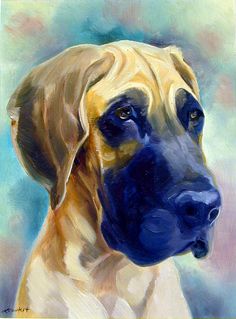 236x319 Great Dane Watercolor Dog Print Signed By The Artist Carol Ratafia