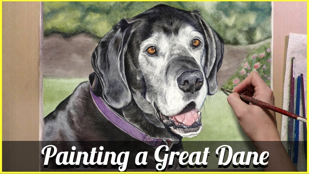 1280x720 Watercolor Painting Great Dane