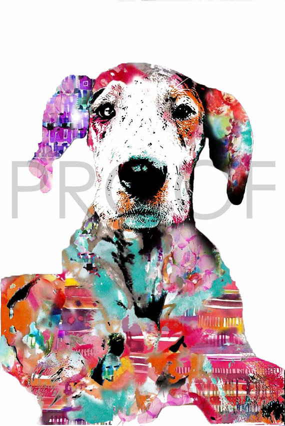 570x852 Great Dane Watercolor Dog Portrait Mila Free In The Lines