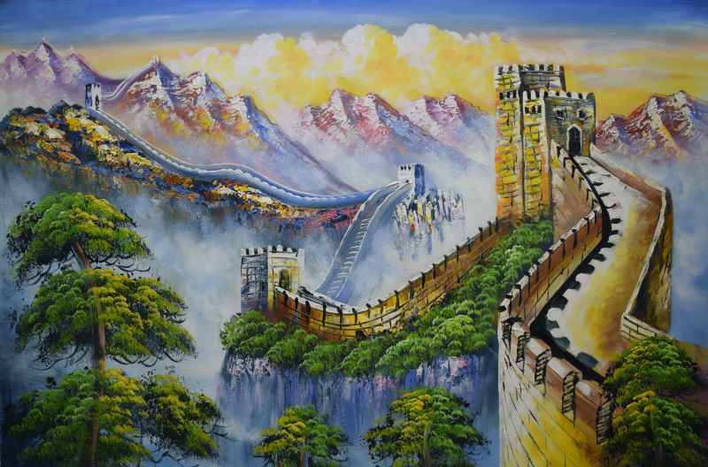 800x528 Handpainted Knife Oil Painting On Canvas Abstract The Great Wall