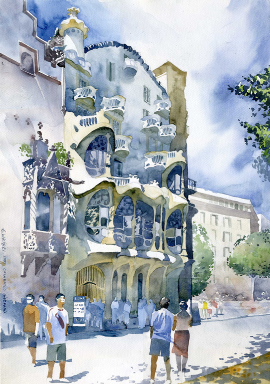 540x766 Must See Urban Watercolor Paintings From Different Artists