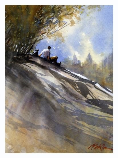413x550 Thomas W. Schaller, Man And Beast, N.d. Great Watercolors
