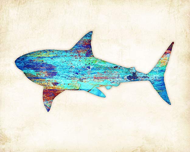 625x500 Great White Shark Watercolor Art Print Handmade
