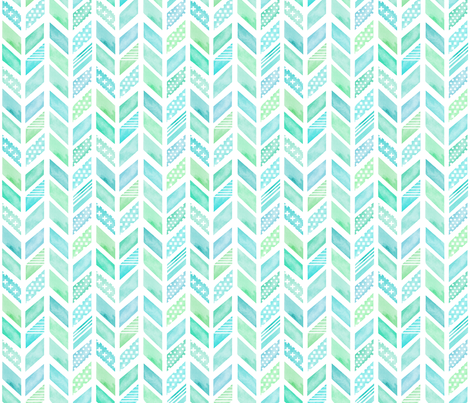 470x403 Watercolor Herringbone In Blue And Green Wallpaper