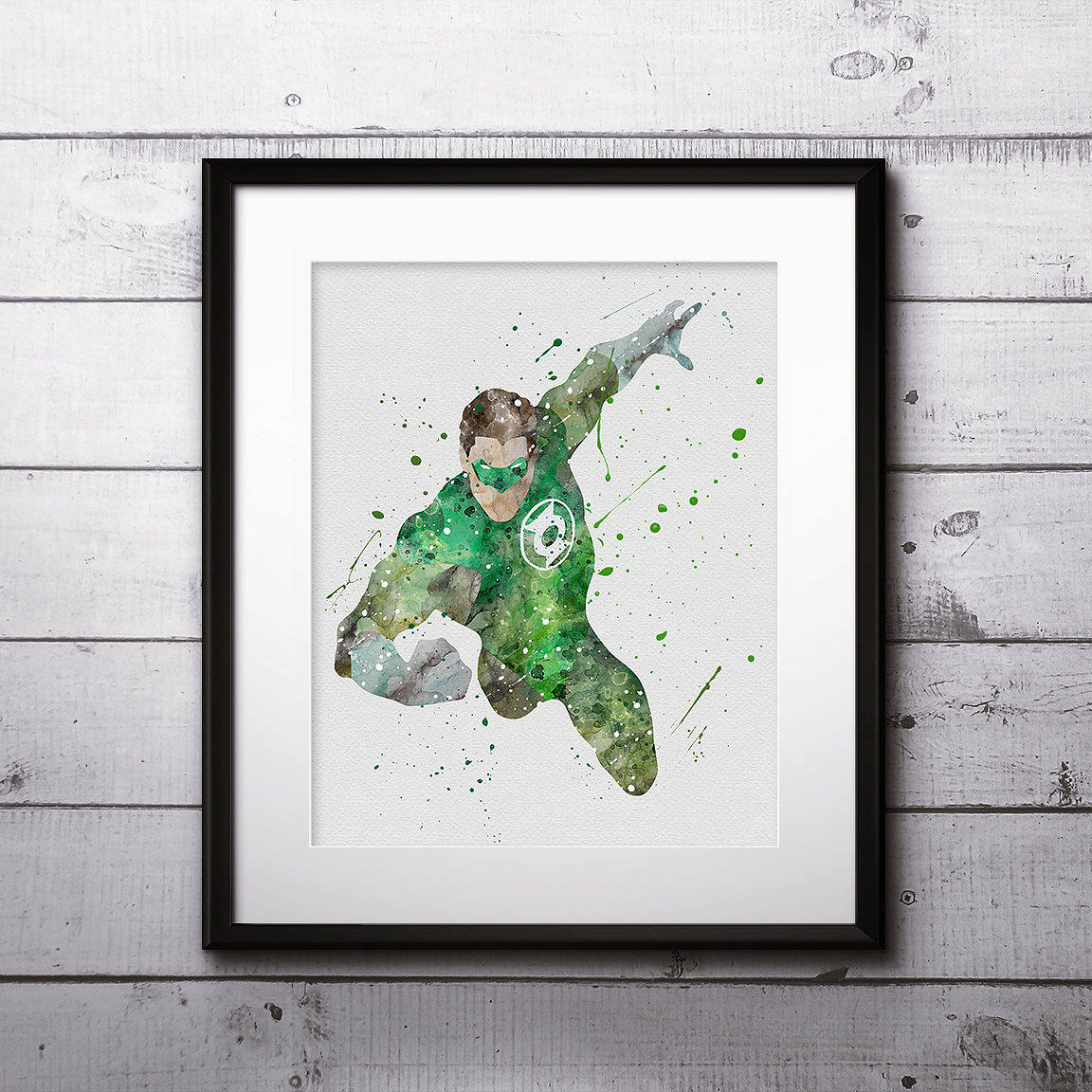 1152x1152 Green Lantern Watercolor Print, Green Lantern Art, Green Lantern