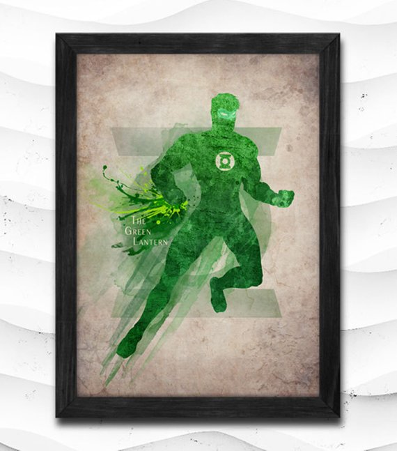 570x647 Green Lantern Watercolor Print Dc Comics Poster Art Print Baby Etsy