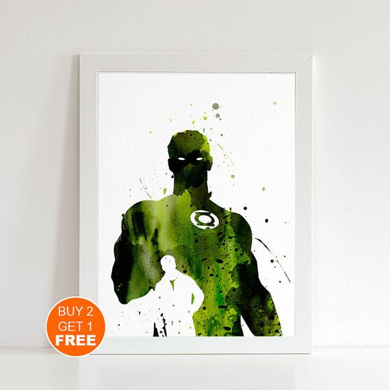 570x570 Green Lantern Watercolor Illustration Art Print Green By Vividcity