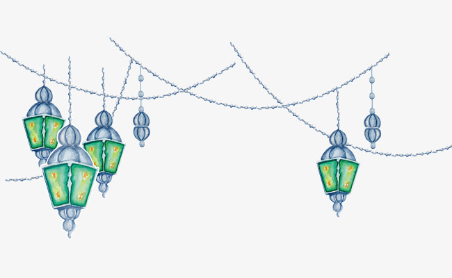 650x400 Green Watercolor Festival Ornaments, Vector Png, Green Lantern