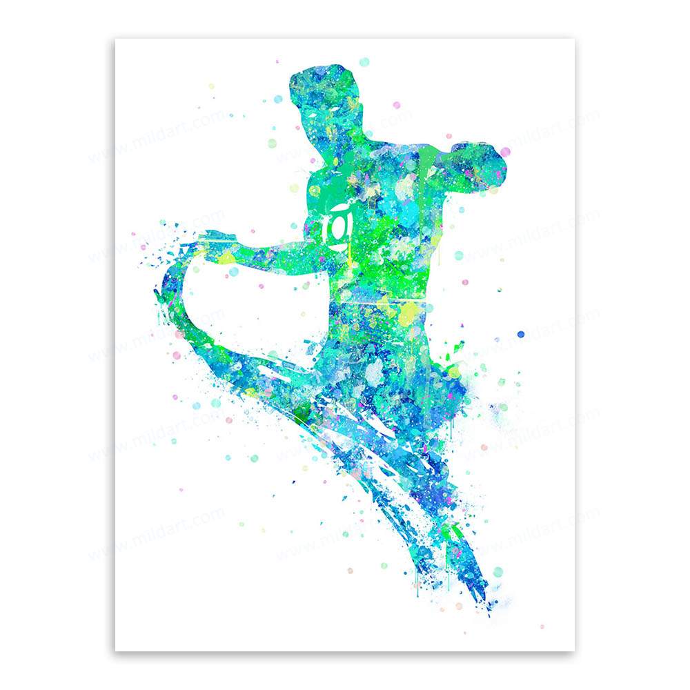 1000x1000 Watercolor Super Hero Green Lantern Mild Art Taste Style!