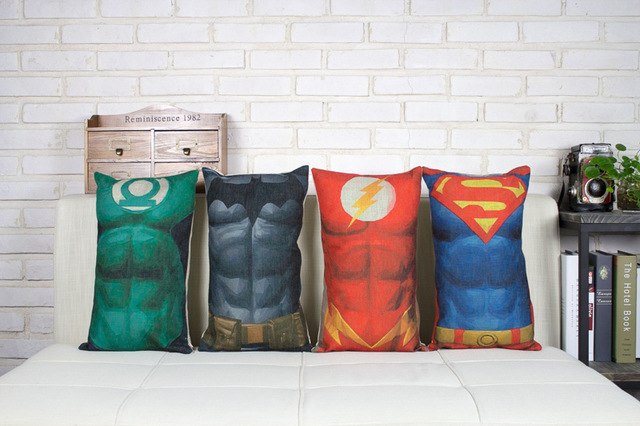 640x426 Batman Pillow Cover, Green Lantern Batman Superman Flash