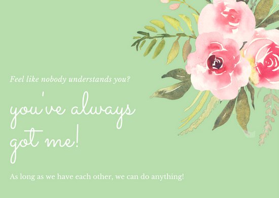 550x389 Light Green Watercolor Flowers Encouragement Card