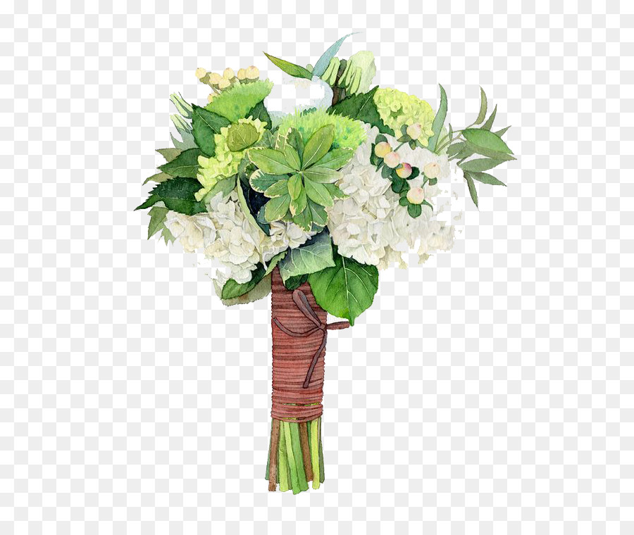 900x760 Download Flower Bouquet Green Watercolor Flowers
