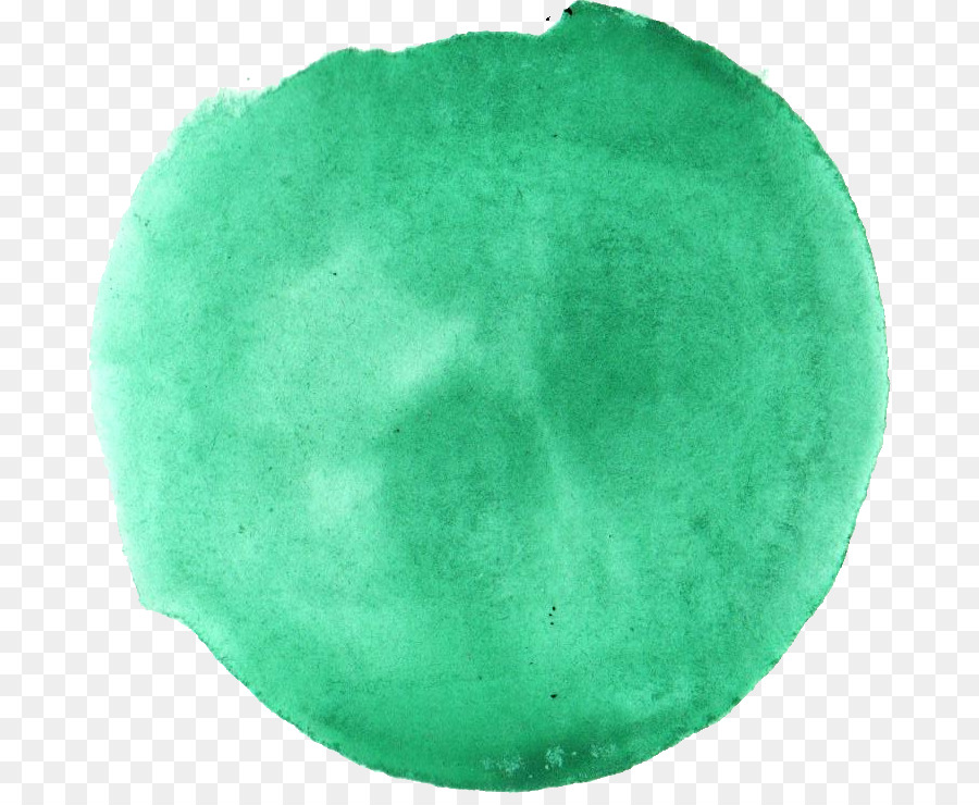 900x740 Green Circle Watercolor Painting Turquoise