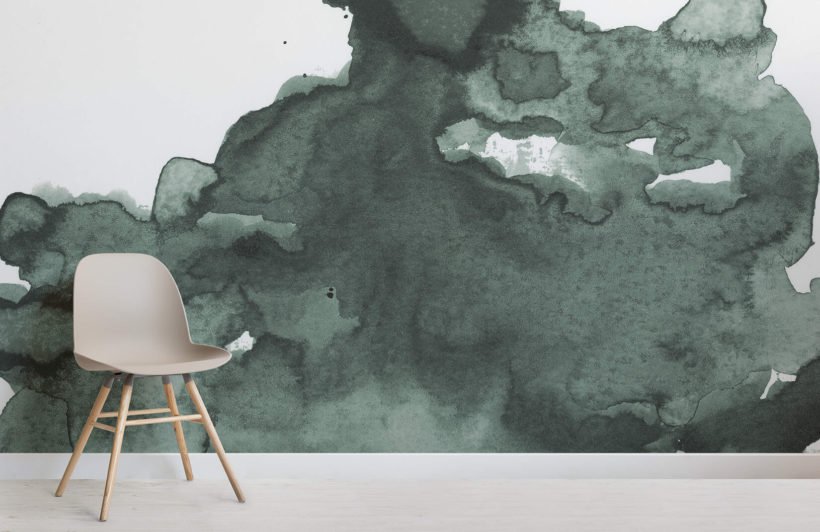 820x532 Green Abstract Watercolor Wallpaper Mural Muralswallpaper