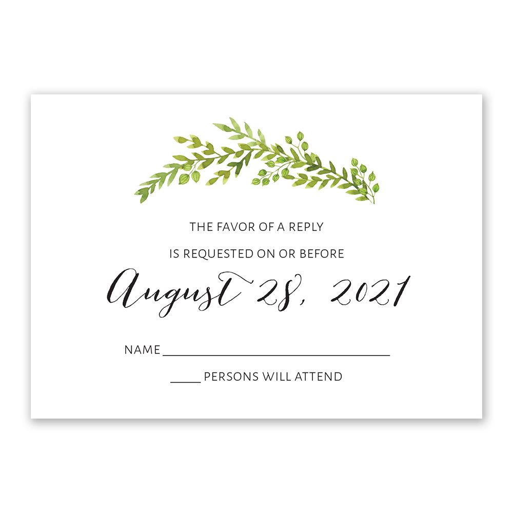 1000x1000 Watercolor Greenery Response Card Invitations By Dawn