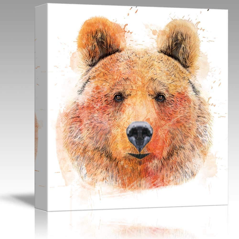1000x1001 Fun And Colorful Splattered Watercolor Grizzly Bear