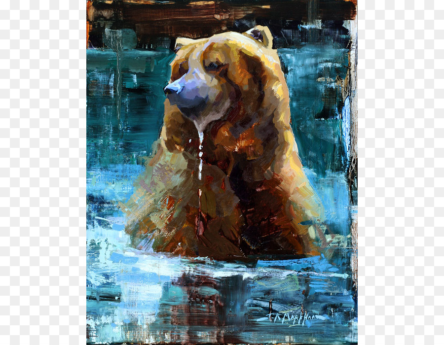 900x700 Grizzly Bear Watercolor Painting
