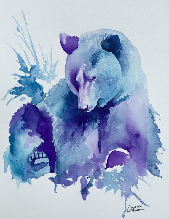 570x736 Original Watercolor Grizzly Bear By Aprillestudio On Etsy Ink Me