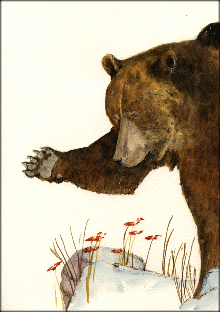750x1063 San Martin Arts Crafts Large Grizzly Brown Bear Watercolor.