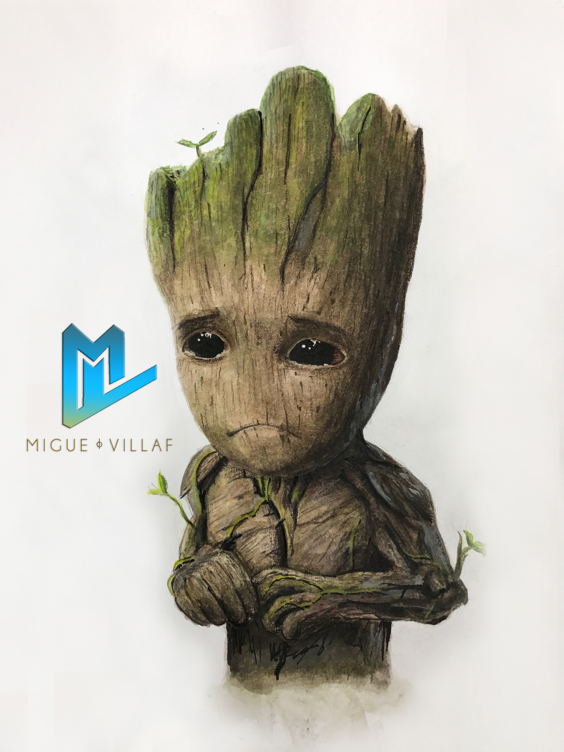 1920x2560 Baby Groot Watercolor By Migue Villaf Imaginarymarvel