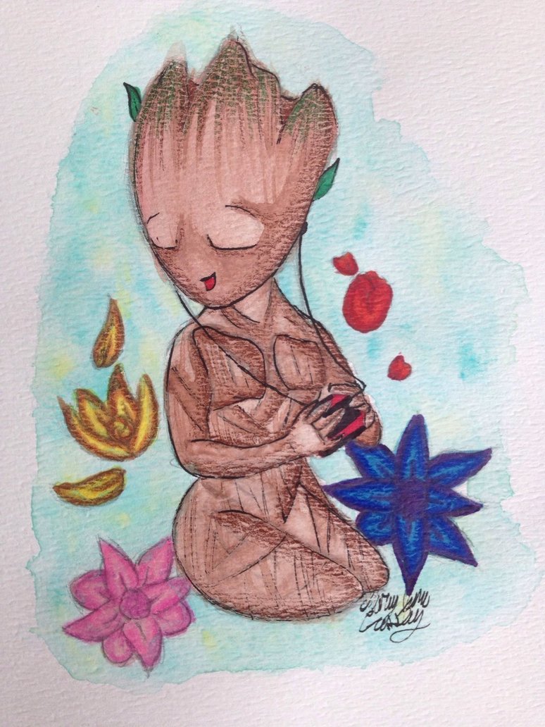 774x1032 Baby Groot Watercolor By Tardyattheangelparty
