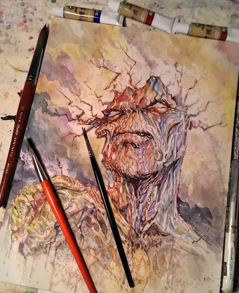 833x1024 I Am Groot. Watercolor [Oc] Ramblingbog