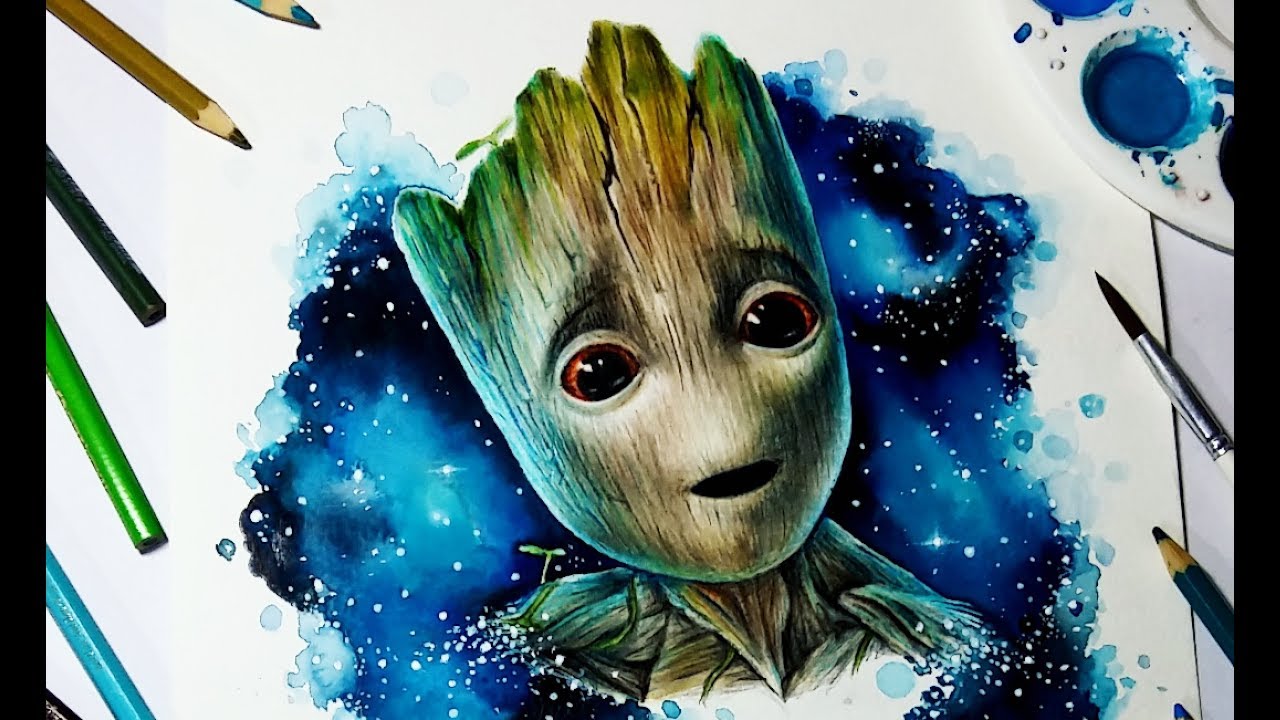 1280x720 Speed Drawing Baby Groot