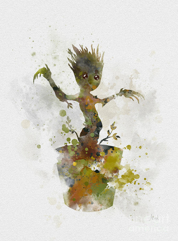 592x800 Baby Groot Art Print By Rebecca Jenkins