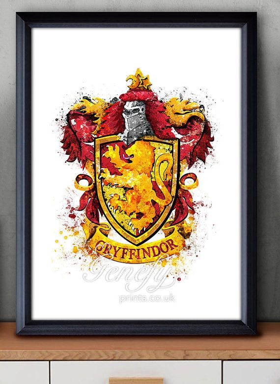570x781 Harry Potter Gryffindor Crest Watercolor Art By Genefyprints Tri