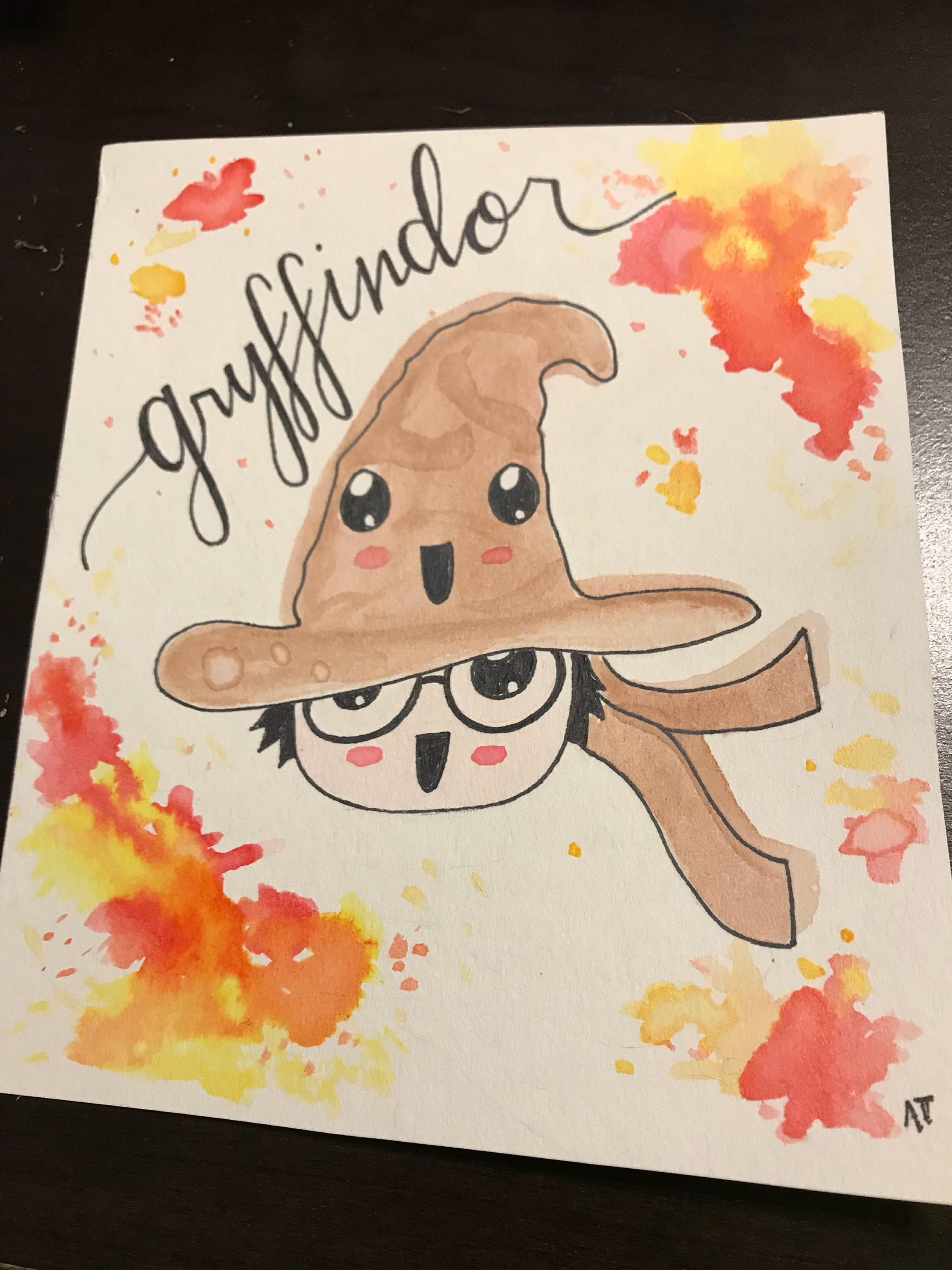 2250x3000 Harry Potter Sorting Hat Gryffindor Watercolor In 2018